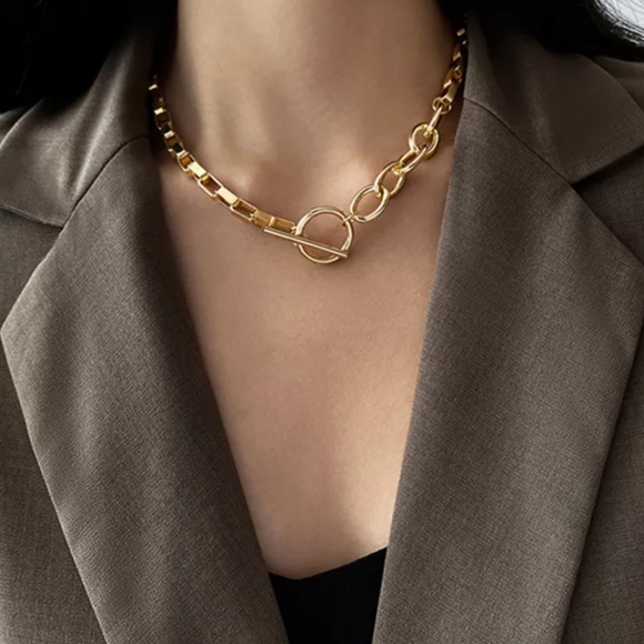 NEW 18k Yellow Gold Toggle Link Chain Necklace - Picture 8 of 9